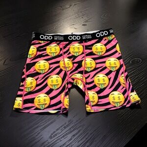 ODD Sox Boxer Briefs Men's XL Money Emoji Pink Zebra Print NWT Underwear